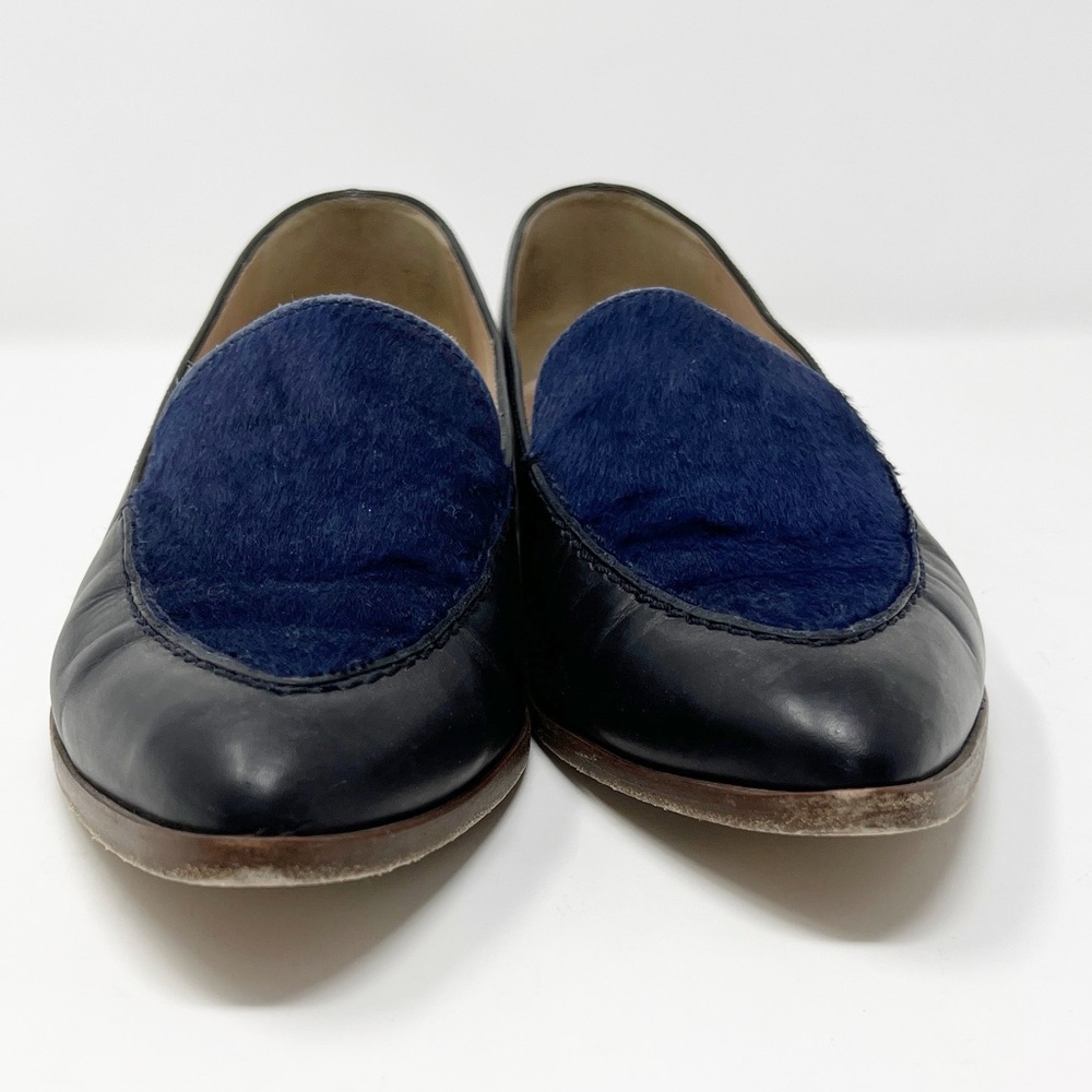 J. Crew Collection Navy Blue Calf Hair Loafers - Picture 2 of 7